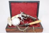  EXQUISITE Cased ENGRAVED Ivory Handled Revolver - 1 of 19