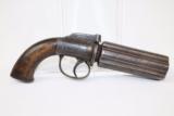  LARGE Engraved BRITISH Antique PEPPERBOX Revolver - 2 of 14