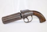  LARGE Engraved BRITISH Antique PEPPERBOX Revolver - 11 of 14
