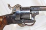  Fine BELGIAN Antique "ARENDT" 7mm Pinfire Revolver - 2 of 12