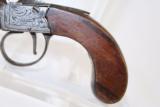  ENGLISH Antique Engraved Percussion POCKET Pistol - 2 of 9
