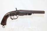  BRITISH Indian ENGRAVED Antique SxS HOWDAH Pistol - 1 of 13