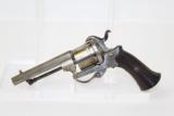 BELGIAN Antique FOLDING TRIGGER Pinfire Revolver - 5 of 8