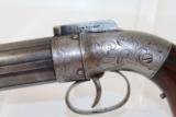 ENGRAVED Antique ALLEN & THURBER Pepperbox Revolver - 2 of 19