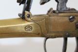 ELEGANT Belgian Antique Brass FLINTLOCK Pistol - 5 of 9