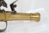 ELEGANT Belgian Antique Brass FLINTLOCK Pistol - 8 of 9