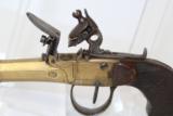 ELEGANT Belgian Antique Brass FLINTLOCK Pistol - 2 of 9