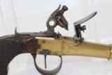 ELEGANT Belgian Antique Brass FLINTLOCK Pistol - 7 of 9