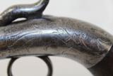 SCARCE ENGRAVED Antique Bacon Ring Trigger Pistol - 5 of 10