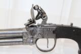 DOUBLE BARREL Antique FLINTLOCK Tap Action Pistol - 2 of 13