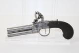DOUBLE BARREL Antique FLINTLOCK Tap Action Pistol - 1 of 13