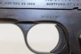 ROARING 20s Colt 1903 Hammerless Pistol MADE 1919 - 12 of 21