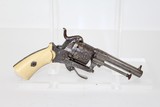 ENGRAVED Belgian Antique PINFIRE Revolver w Ivory - 11 of 14