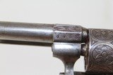 ENGRAVED Belgian Antique PINFIRE Revolver w Ivory - 7 of 14