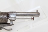 ENGRAVED Belgian Antique PINFIRE Revolver w Ivory - 14 of 14