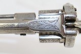 BELGIAN Antique Engraved 9mm PINFIRE Revolver - 9 of 14