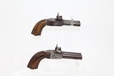 ENGRAVED Pair of Antique DOUBLE BARREL .43 Pistols - 1 of 25