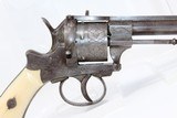 ENGRAVED European IVORY GRIP 11mm PINFIRE Revolver - 12 of 13