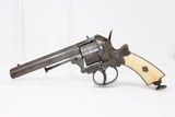 ENGRAVED European IVORY GRIP 11mm PINFIRE Revolver - 1 of 13