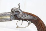 Antique DOUBLE BARREL Over/Under PERCUSSION Pistol - 11 of 12