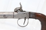 ENGRAVED 1850s Antique Percussion POCKET Pistol - 12 of 13