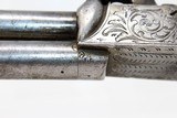 Antique ENGRAVED Belgian OVER/UNDER Boxlock Pistol Liege Proofed With Folding Triggers - 9 of 14