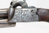 Antique ENGRAVED Belgian OVER/UNDER Boxlock Pistol Liege Proofed With Folding Triggers - 7 of 14