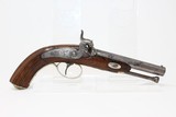 ORNATE & ENGRAVED Antique EUROPEAN Belt PistolCirca 1850 Handsome Self-Defense Pistol - 1 of 15