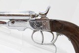 Engraved Belgian DOUBLE BARREL SxS .380 PistolLate 19th early 20th Century Self-Defense Pistol - 3 of 14