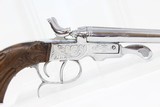 Engraved Belgian DOUBLE BARREL SxS .380 PistolLate 19th early 20th Century Self-Defense Pistol - 12 of 14