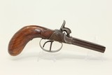 Antique 1850s EUROPEAN SxS DOUBLE BARREL Pistol GERMAN Proofed Double Barrel Self Defense Pistol - 13 of 16