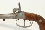 Antique 1850s EUROPEAN SxS DOUBLE BARREL Pistol .41 Caliber Percussion Double Barrel Self Defense Pistol - 3 of 15