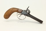 Antique 1850s EUROPEAN SxS DOUBLE BARREL Pistol .41 Caliber Percussion Double Barrel Self Defense Pistol - 12 of 15
