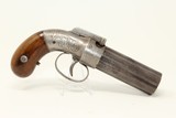 ANTIQUE c1850 Allen & Thurber Bar Hammer PEPPERBOX First American Double Action Revolving Pistol - 14 of 17
