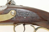 VIRGINIA Marked American FLINTLOCK MILITIA Pistol WAR of 1812 Period Virginia Marked Sidearm - 12 of 16