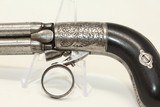 TINY Vest-Pocket ENGRAVED Antique .22 PEPPERBOX Fine Mariette Brevette from 1850s Belgium - 3 of 13
