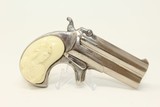 NICKEL Remington Double DERINGER with FIGURED GRIP .41 Rimfire Two-Shot Deringer Pistol! - 1 of 10