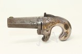 FINE, RARE Antique ENGRAVED SILVER MOORE Deringer Gorgeous Civil War Years No. 1 Deringer .41 Rimfire! - 1 of 12