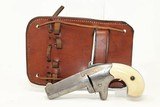 FACTORY ENGRAVED Antique COLT Deringer w IVORY With a LOOP HOLSTER & IVORY GRIPS! - 1 of 17