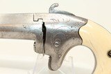 FACTORY ENGRAVED Antique COLT Deringer w IVORY With a LOOP HOLSTER & IVORY GRIPS! - 5 of 17