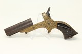 ENGRAVED Antique SHARPS .22 PEPPERBOX Pistol Unique Sculpted Gutta Percha Grips - 10 of 13