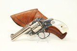 Very Fine SMITH & WESSON 38 Revolver w HOLSTER! Nickel & Pearl Antique S&W Circa 1884 - 1 of 20