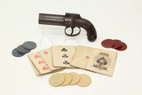 Antique NEW ORLEANS GAMBLING SET by Diamond Star
Pistol, Knives, Chips, Dice & Cards Encased! - 8 of 20