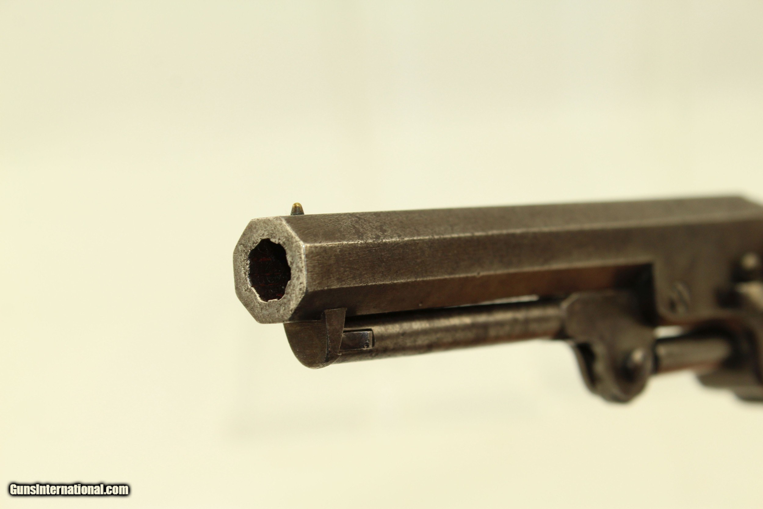Period Writing Desk W Antique Colt 1849 Revolver 1853 Made
