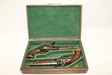 CASED Brace of DUTCH Sea Service FLINTLOCK Pistols .67 Caliber Naval Pistols Made Circa 1830s in Liege - 1 of 25