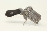 BRITISH Proofed Antique FOLDING Trigger PEPPERBOX c1880 Mariette Brevet European Pocket Pistol! - 10 of 12
