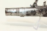 ISRAEL SEGALAS Antique Queen Anne FLINTLOCK Pistol Engraved All Metal Breech Loading Pistol - 4 of 15
