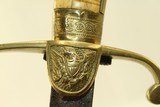 Early 19th Century SCREAMING EAGLE Pommel SWORD American With Brass Hilt, Bone Grip & Brass Sheath - 9 of 17