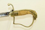 Early 19th Century SCREAMING EAGLE Pommel SWORD American With Brass Hilt, Bone Grip & Brass Sheath - 2 of 17