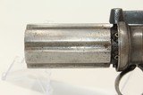 CASED Engraved BRITISH Antique PEPPERBOX Revolver 1840s 6-Shot Pepperbox Revolver with Multiple Accessories! - 7 of 16
